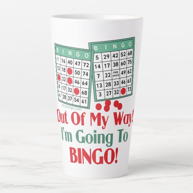 Taza De Café Latte Los amantes de Bingo dicen graciosamente (Anverso)