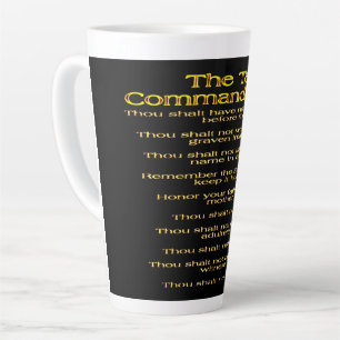 Taza De Café Latte Los Diez Mandamientos 01