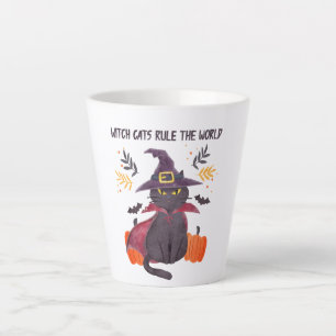 Taza De Café Latte Los gatos brujos dominan el mundo