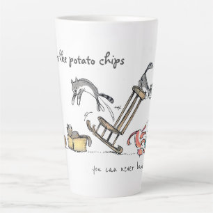 Taza De Café Latte Los gatos son como papas fritas/Gato gracioso pers