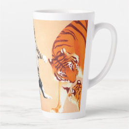 Taza De Café Latte Los gatos van a jugar