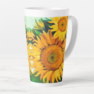 Taza De Café Latte Los girasoles en verano