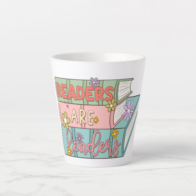 Taza De Café Latte Los lectores son líderes (Anverso)