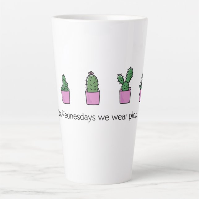 Taza De Café Latte Los Miércoles Usamos Rosa (Anverso)