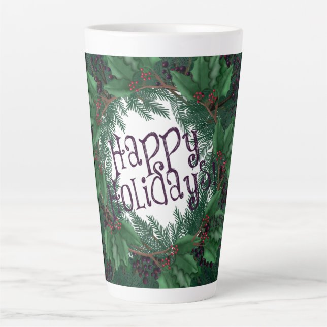 Taza De Café Latte ¡Los navidades Hicieron Felices Fiestas! Navidad (Anverso)