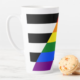 Taza De Café Latte Los regalos gay de la bandera de aliado directo de