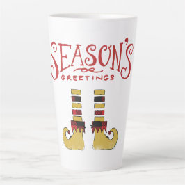 Taza De Café Latte Los saludos de temporada elf Shoes
