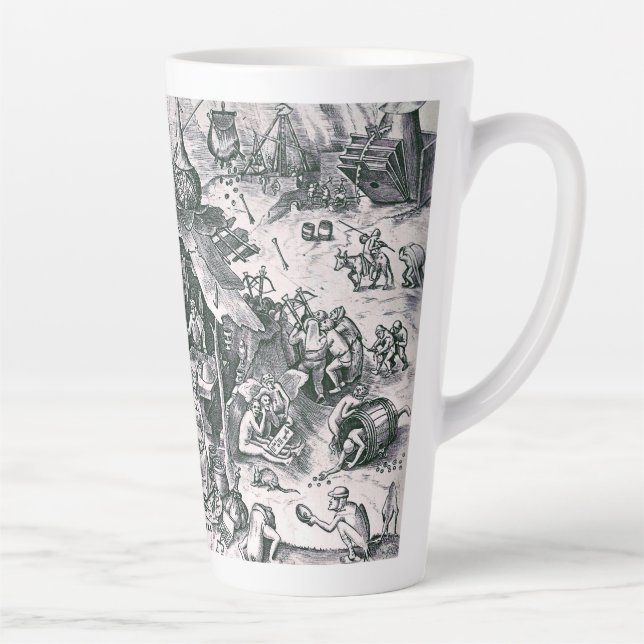 Taza De Café Latte Los siete pecados mortales - codicia (Derecha)