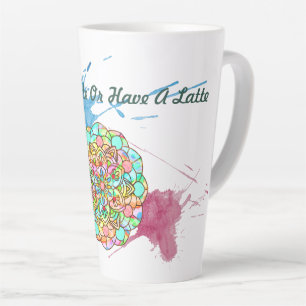 Taza De Café Latte Lotus Mandala
