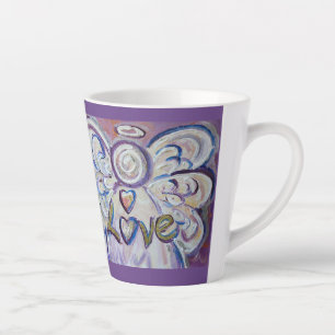 Taza De Café Latte Love Angel Word Art Personalizado Latte Mug Cup