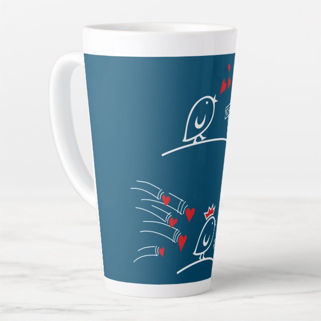 Taza De Café Latte LOVE ECHO - Aves cómicas Tweetlercools 2 (Ángulo izquierdo)