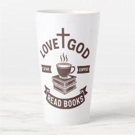 Taza De Café Latte Love God Drink Coffee Read Books Christian Vintage