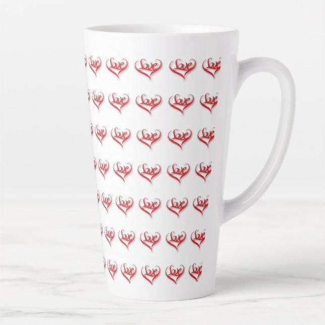 Taza De Café Latte Love Heart Latte Mug (Derecha)