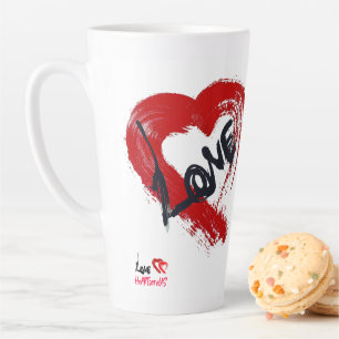 Taza De Café Latte Love Hearts Latte Mug