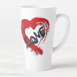Taza De Café Latte Love Hearts Latte Mug
