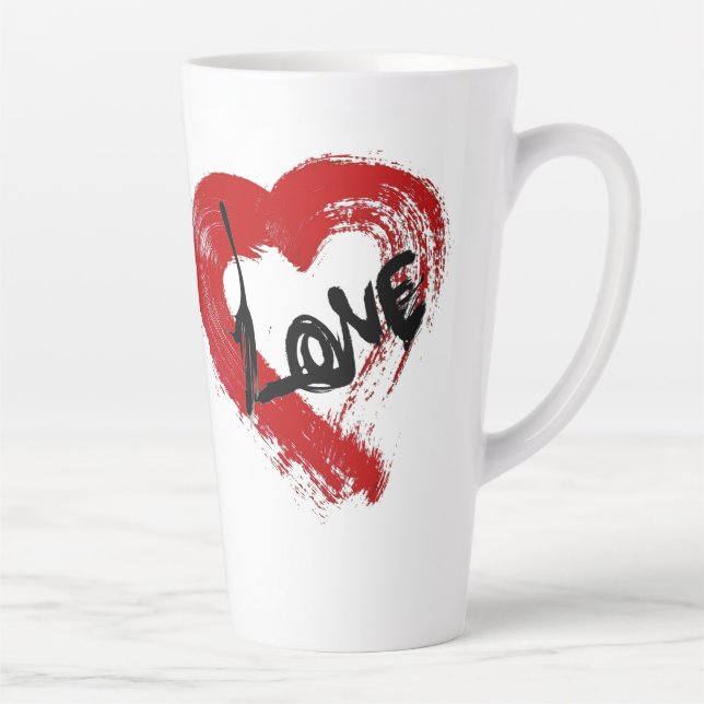 Taza De Café Latte Love Hearts Latte Mug (Derecha)