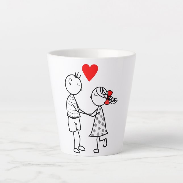 Taza De Café Latte Love Mug con una pareja de amor (Anverso)