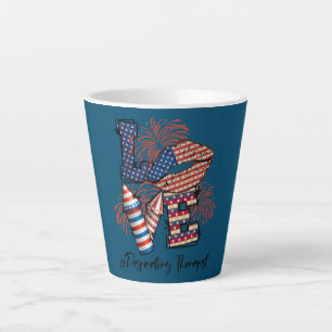 Taza De Café Latte Love Respiratory Therapist 4th of July
