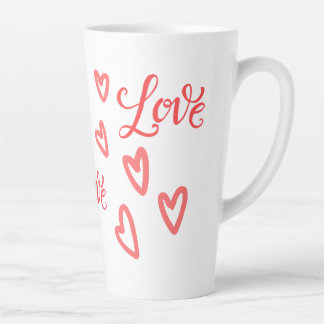 Taza De Café Latte Love You Heart-Themed Valentine's