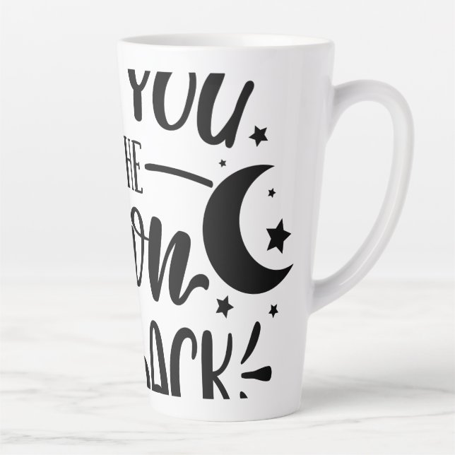 Taza De Café Latte Love You to the Moon and Back" Ceramic Mug – Roman (Derecha)