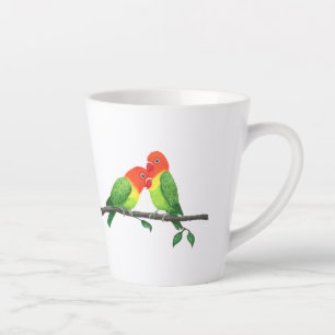 Taza De Café Latte Lovebirds Inspirador Latte Mug