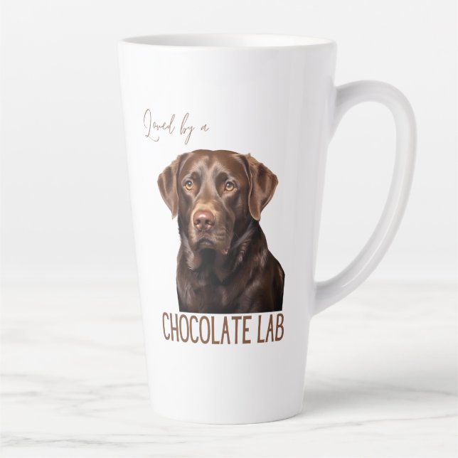 Taza De Café Latte Loved By A Chocolate Lab Labrador Dog Lover  (Derecha)