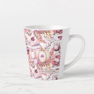 Taza De Café Latte Lovely Shabby Chick Autumn Pattern