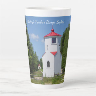 Taza De Café Latte Luces de la cordillera del puerto de Bailey