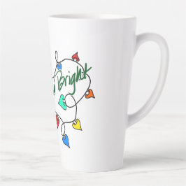 Taza De Café Latte Luces de Navidad