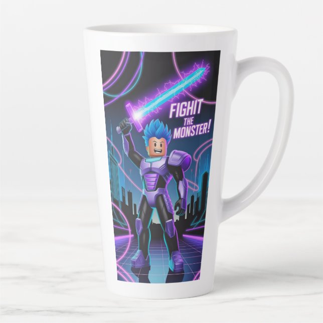Taza De Café Latte Lucha contra el monstruo  (Derecha)
