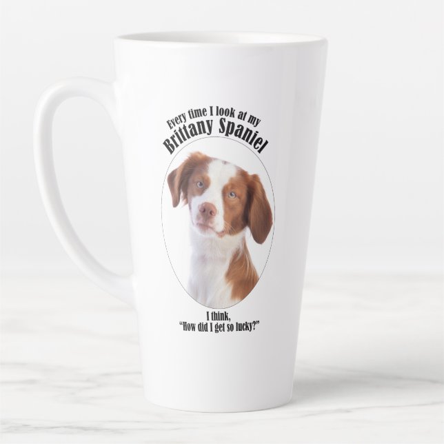 Taza De Café Latte Lucky Brittany Spaniel (Izquierda)