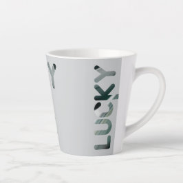 Taza De Café Latte LUCKY Latte Mug Resumen Tendencia Interior Verde