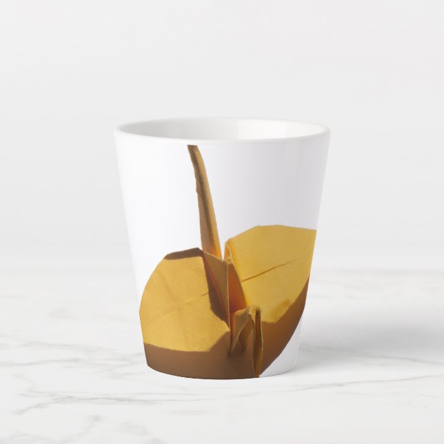 Taza De Café Latte lucky origami crane (Anverso)