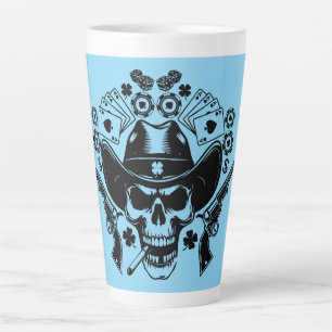 Taza De Café Latte Lucky Poker Skull