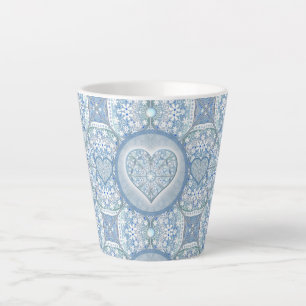 Taza De Café Latte Lugar cerámico Azul claro