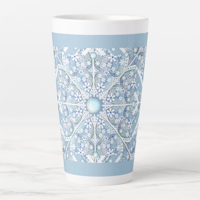 Taza De Café Latte Lugar cerámico Azul claro (Anverso)