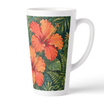 Lujosas flores tropicales de hibisco naranja selvá