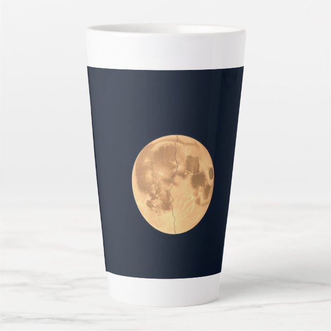Taza De Café Latte Luna Agrietada (Anverso)