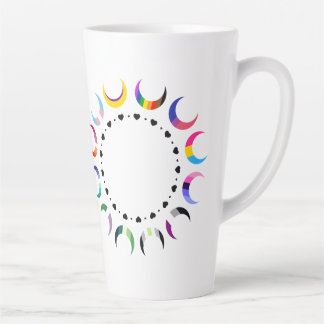 Taza De Café Latte Luna de Orgullo Creciente y Corazón Negro
