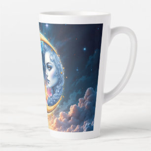 Taza De Café Latte Luna del Equilibrio Eterno – Almas de Fuego y Agua