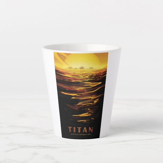 Taza De Café Latte Luna más grande de Titán en el planeta Saturno (Anverso)