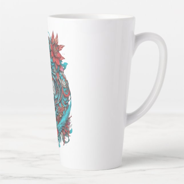 Taza De Café Latte Lunar Blossom Reverie Turquoise Moonchild Crimson  (Derecha)