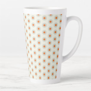 Taza De Café Latte Lunares grises con centro amarillo pp3
