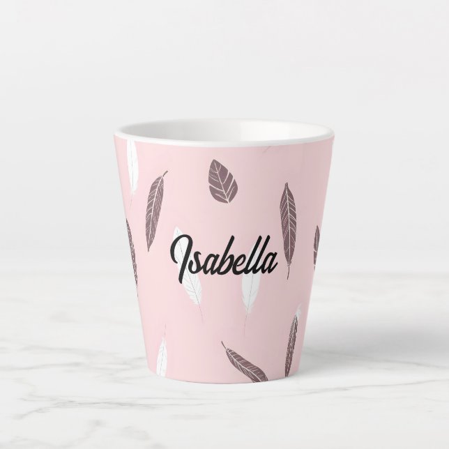 Taza De Café Latte Luxury Popular Feathers Boho Collection (Anverso)