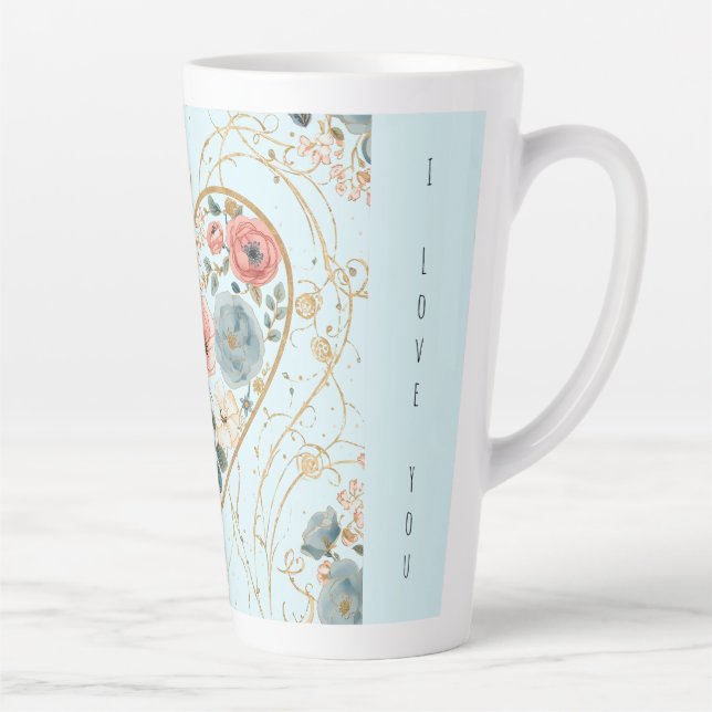 Taza De Café Latte Luxury, Valentine's Day, Flowers of My Heart (Derecha)