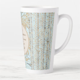 Taza De Café Latte Luxury, Valentine's Day,Gold Soft Blue Flowers Art