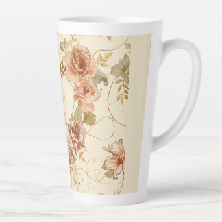 Taza De Café Latte Luxury, Valentine's Day , Roses, Love Heart