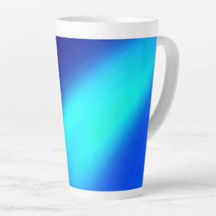 Taza De Café Latte Luz de luna azul marino Ombre dos tiras