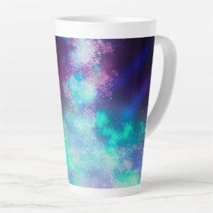 Taza De Café Latte Luz de neón de cielo nocturno Latte Mug