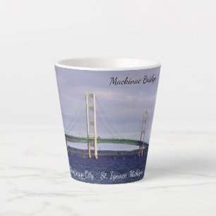 Taza De Café Latte Mackinac Bridge latte mug
